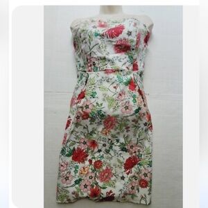 Old Navy Floral Garden Party Strapless Empire Waist Summer Work Dress Size 10